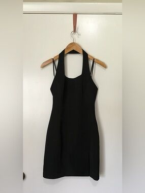 Cache Black Halter Mini Dress